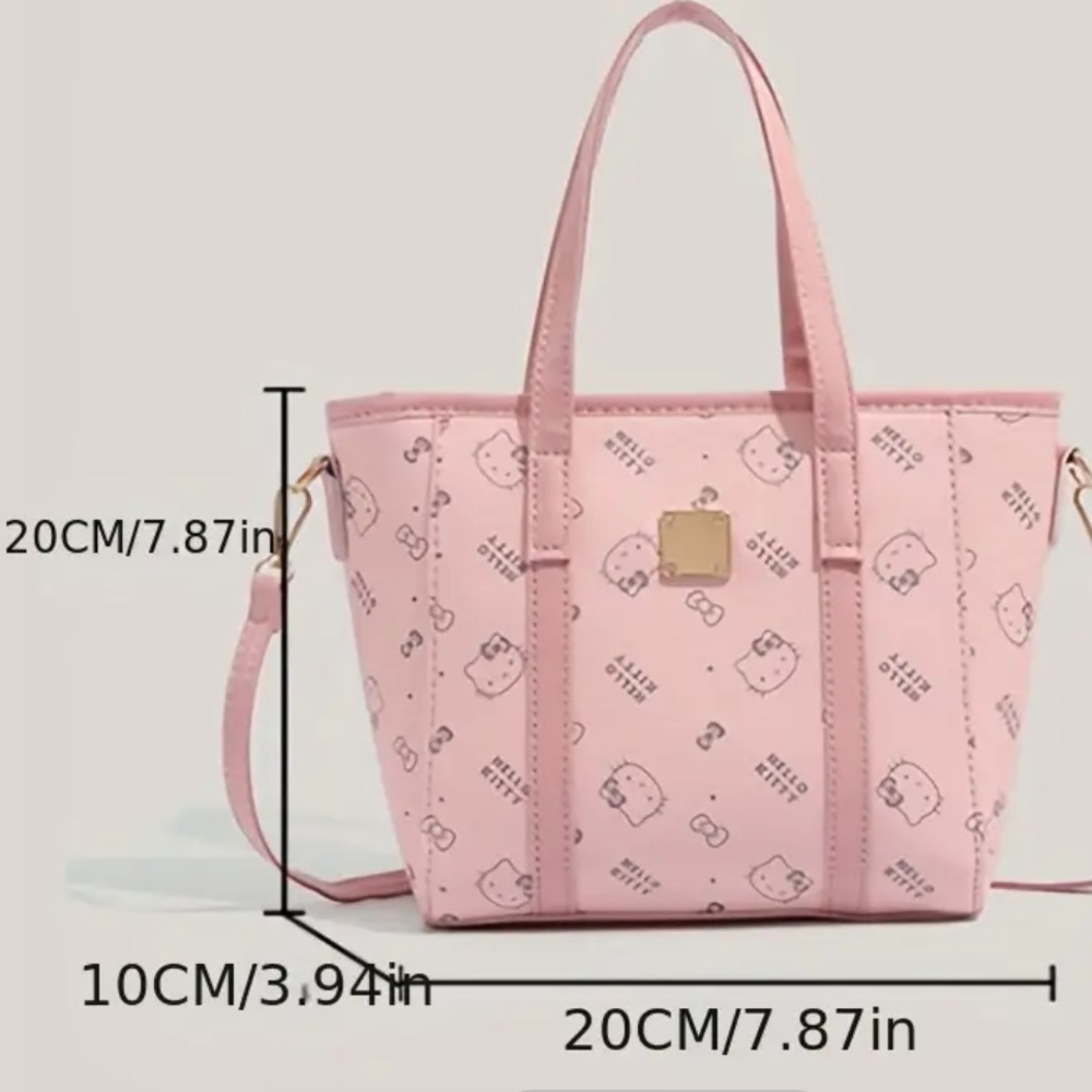 Hello Kitty Pink Mini Tote Bag Sanrio Crossbody Satchel NWT - Picture 6 of 6